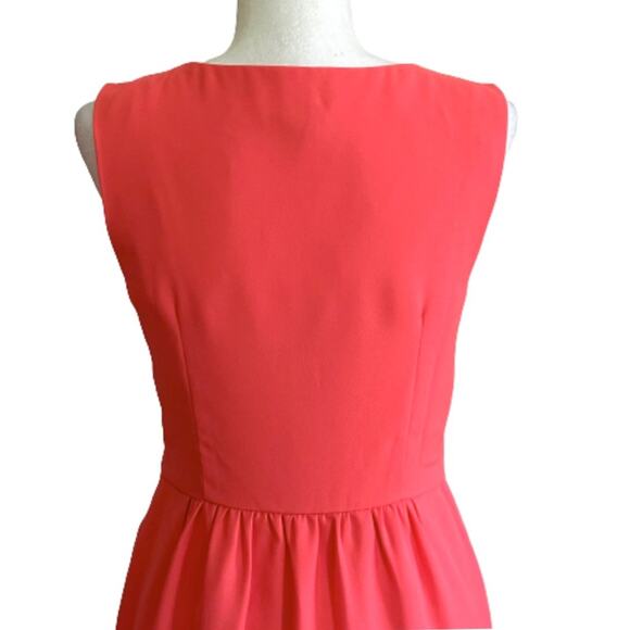 J. Crew Dress Coral Orange Sleeveless Crew Neck Pockets Summer Sheath Size 4 - Picture 5 of 12